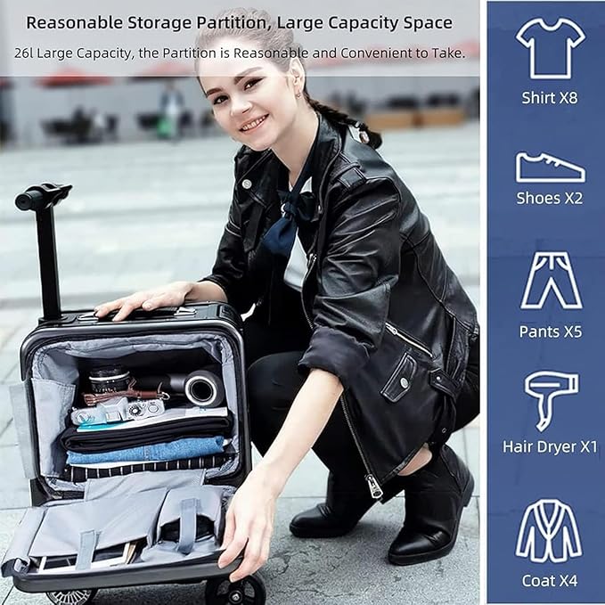 Large Smart Electric Suitcase – Effortless Travel, Style with Technology