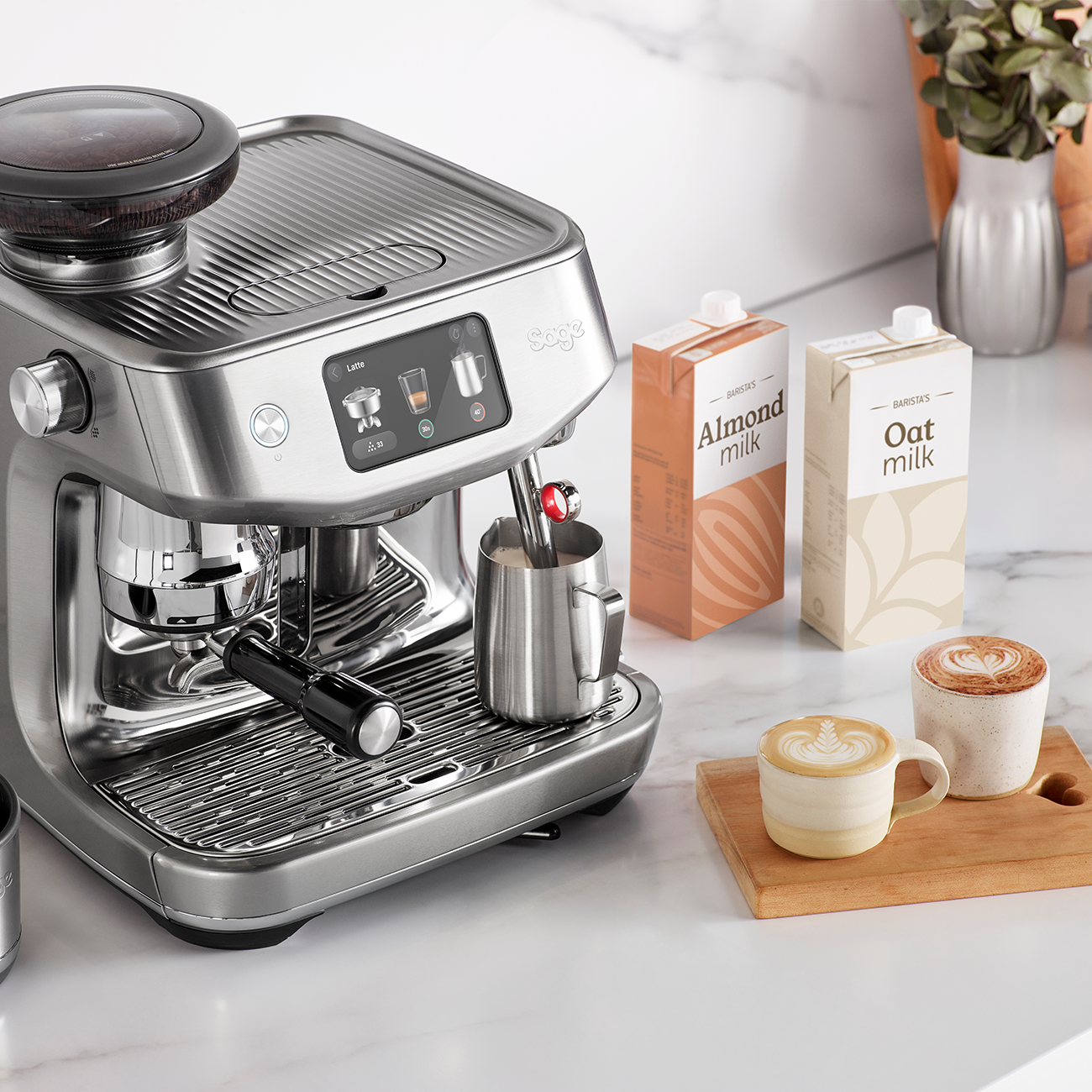 Automatic Coffee Machine With Brushed Stainless Steel Grinder