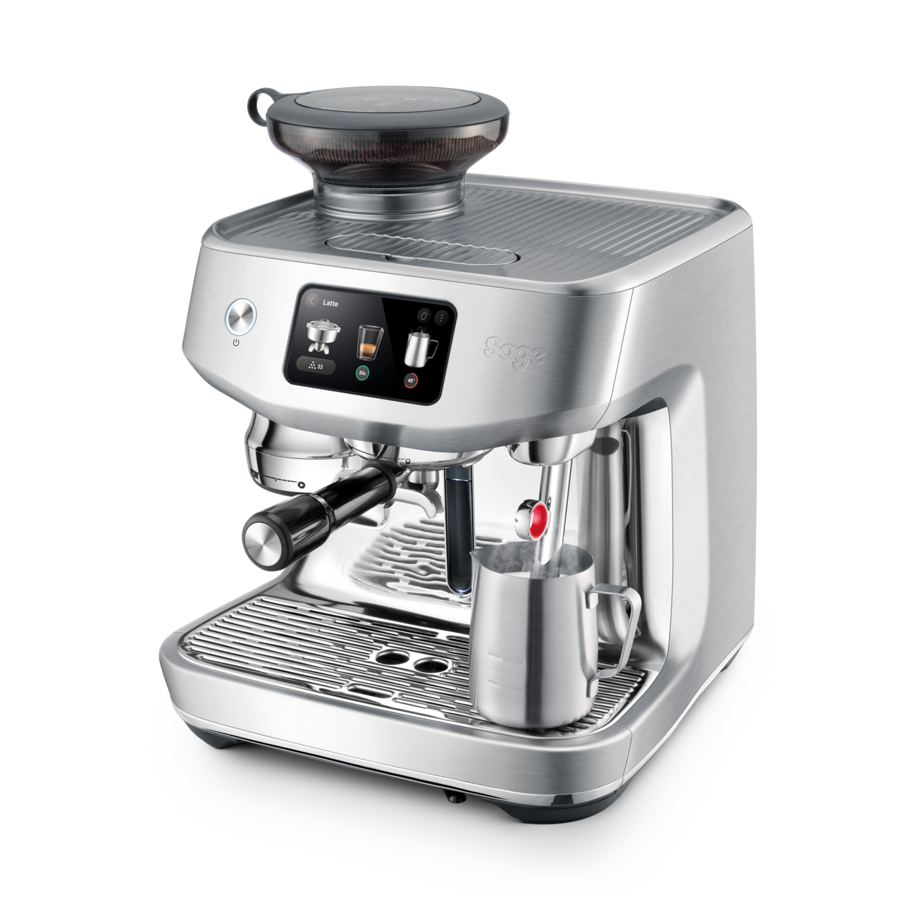 Automatic Coffee Machine With Brushed Stainless Steel Grinder