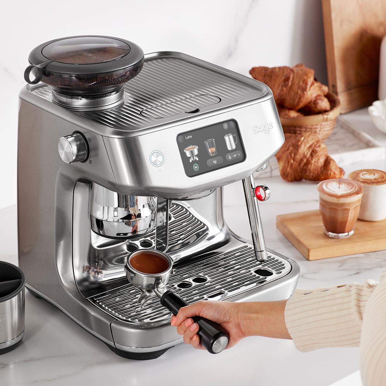 Automatic Coffee Machine With Brushed Stainless Steel Grinder